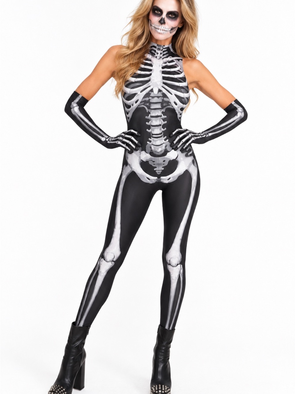 💀💀 Bone-A-Fied Babe Skeleton Costume — Medium 6–8